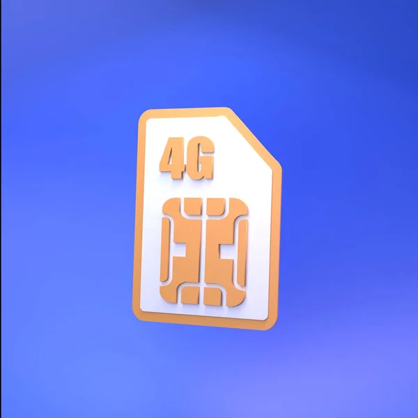 Sim Card Icon Support Mobile Communication Concept Render — стоковое фото