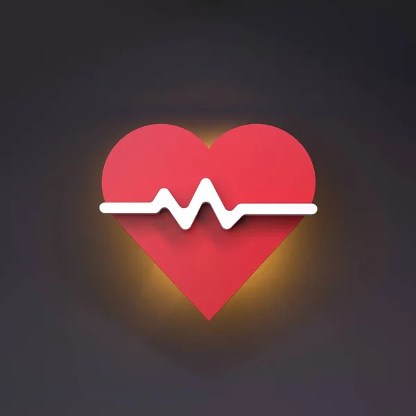 Hjärdikonen Visas Hälsobegreppet Återgivning — Stockfoto