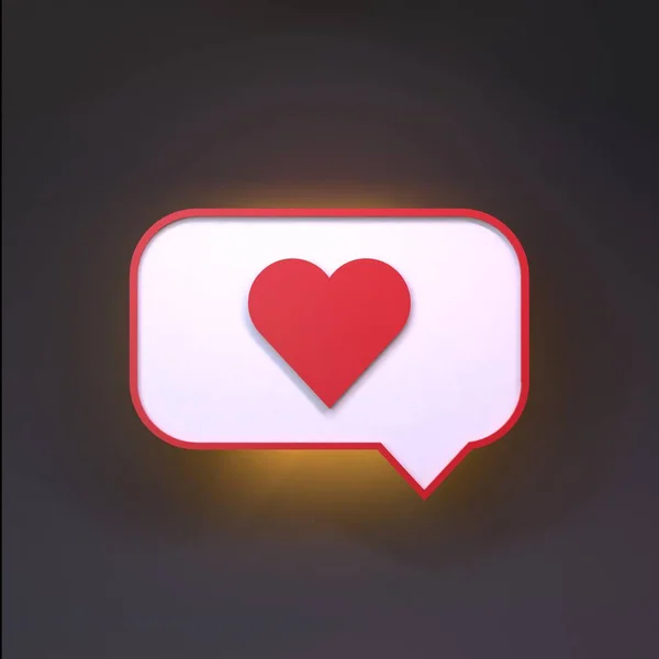 Heart Icon Displayed Dialog Box Social Media Concept Render — ストック写真