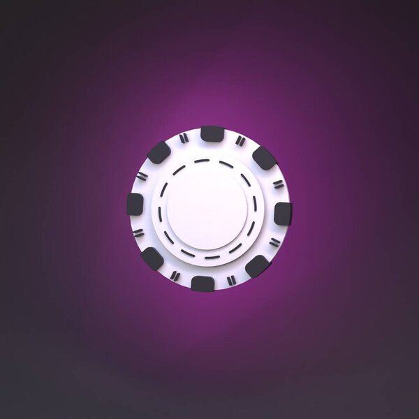 Poker chip icon. Casino element. Render in 3d.