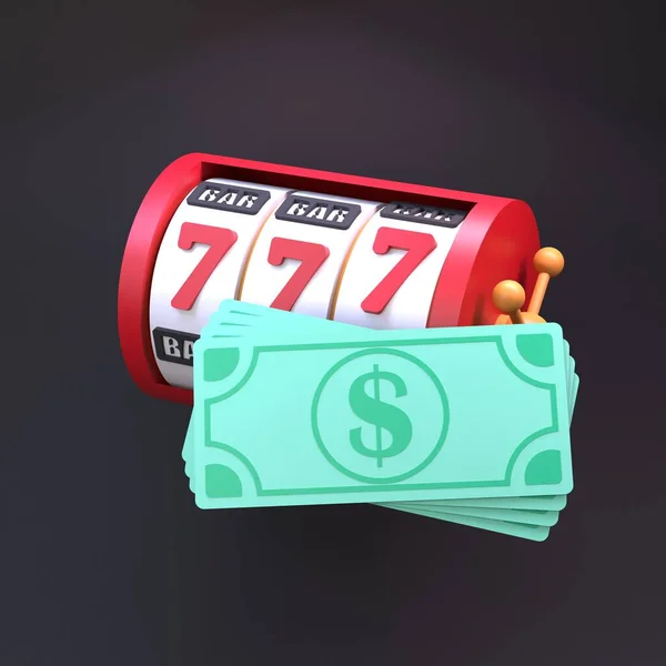 Slot Machine Casino Element Winning Combination Render — Foto de Stock