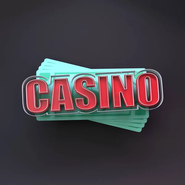 Casino Sign Money Render — Stockfoto