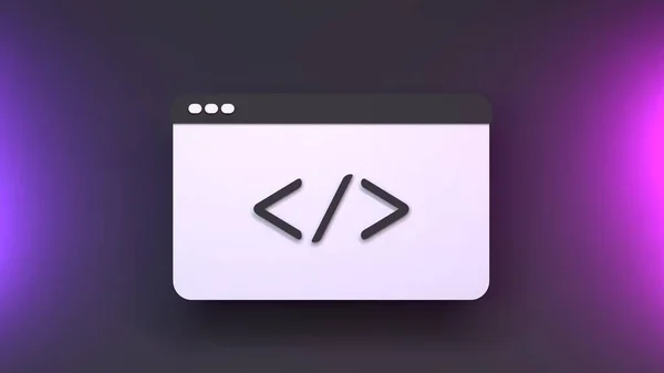 Window Icon Part Code Render — Foto de Stock