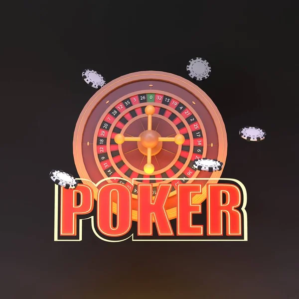 Roulette Tavolo Poker Elemento Casinò Render Foto Alta Qualità — Foto Stock