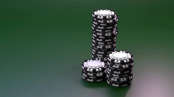 Hromada Pokerových Žetonů Prvek Kasina Vykreslit — Stock fotografie