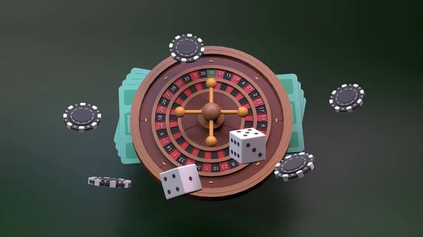 Roulette Poker Table Casino Element Render — Stockfoto