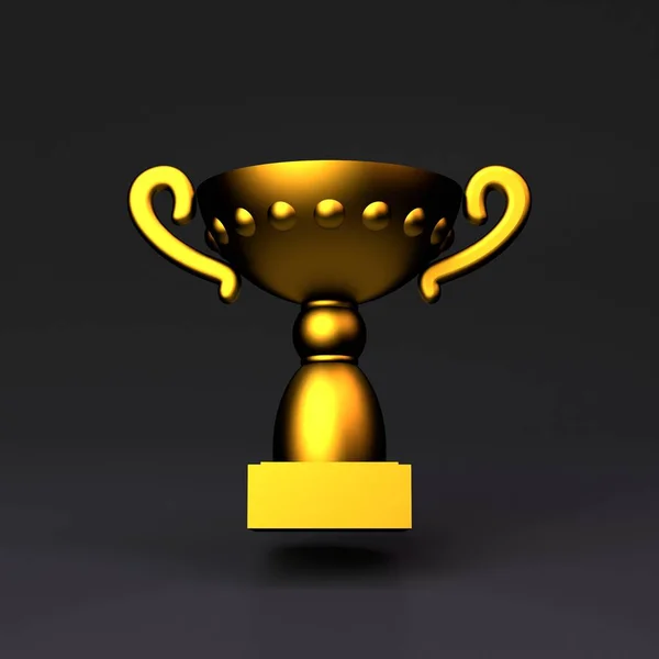 Golden Cup Black Background Rendering Illustration High Quality Illustration — Φωτογραφία Αρχείου