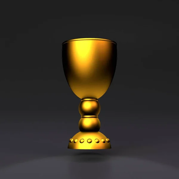 Golden Cup Black Background Rendering Illustration High Quality Illustration — Fotografia de Stock