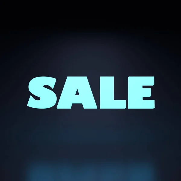 Sale Neon Text Neon Element Black Background Rendering Illustration High — Fotografia de Stock