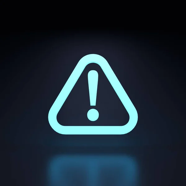 Exclamation Mark Neon Warning Render Illustration — Stok fotoğraf