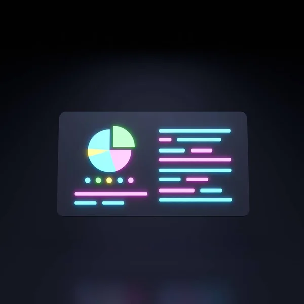 Historgama Icon Income Growth Concept Neon Element Black Background Rendering — Foto Stock