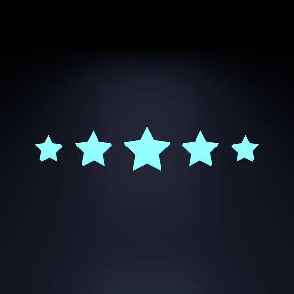 Neon Stars Rating Concept Render Illustration — Stockfoto