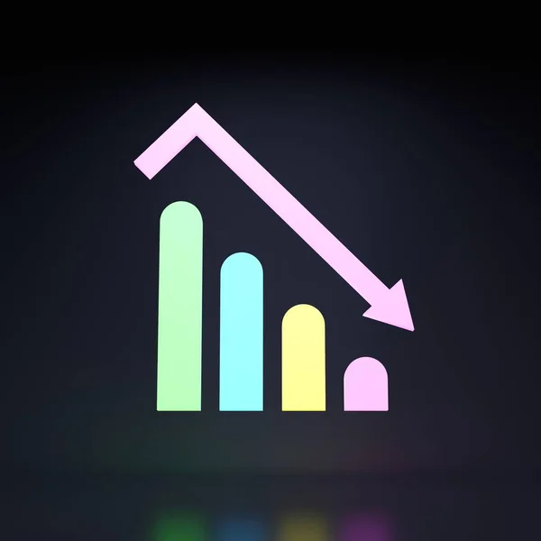 Historgama Icon Income Growth Concept Neon Element Black Background Rendering — Foto Stock