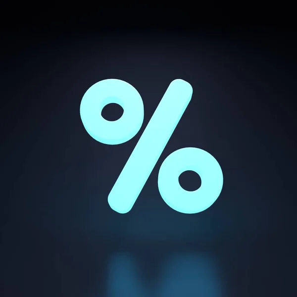 Percentagem Sinal Conceito Venda Elemento Néon Sobre Fundo Preto Ilustração — Fotografia de Stock