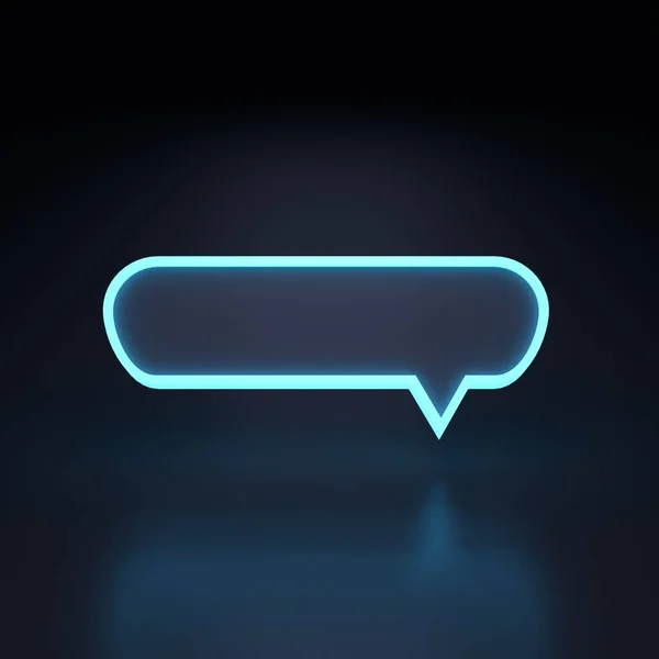 Chat Icon Communication Concept Neon Element Black Background Rendering Illustration — Stock fotografie