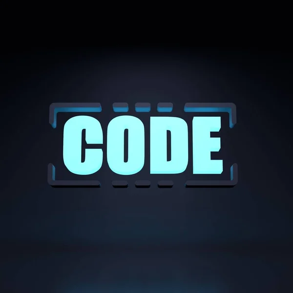 Code Inscription Néon Illustration Rendu — Photo