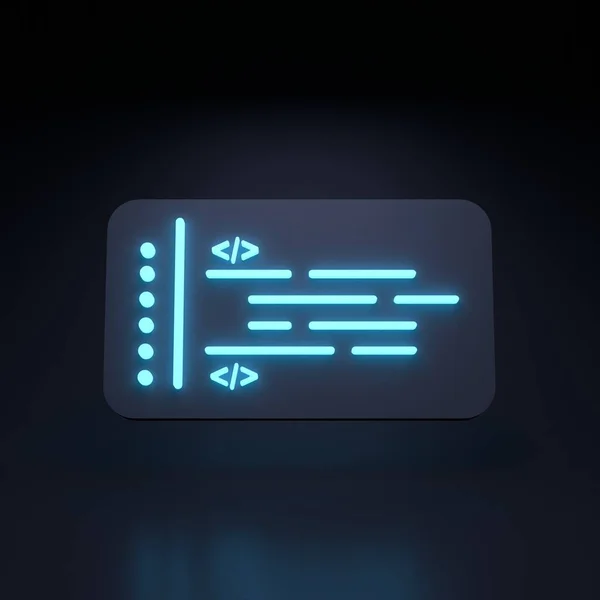 Neon Line Code Render Illustration — Stockfoto