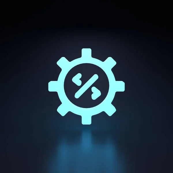 Web Code Icon Gear Neon Element Black Background Rendering Illustration — Stock Fotó