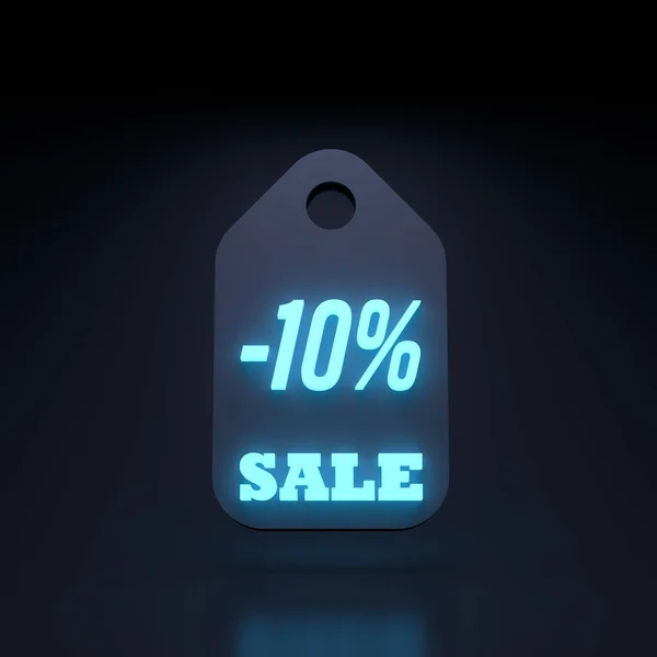 Sale Ten Percent Icon Neon Elements Rendering Illustration High Quality — Stock Photo, Image