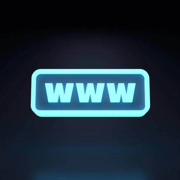 Neon Web Search Bar Black Background Internet Concept Rendering Illustration — Stock Photo, Image
