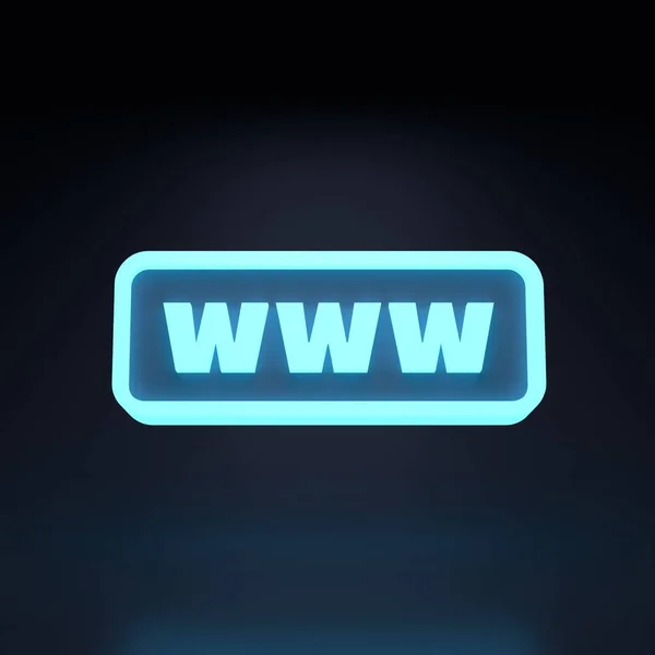 Barra Ricerca Web Neon Sfondo Nero Concetto Internet Illustrazione Rendering — Foto Stock