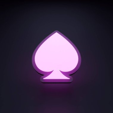 Maça kostümü ikonu. Kumarhane elemanı 3d görüntüleme.