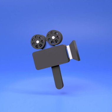 Video kamera simgesi. 3d resimleme.