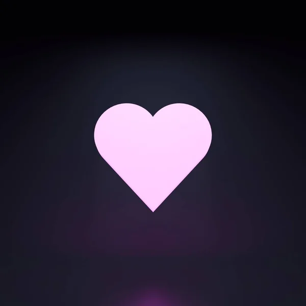 Neon Heart Icon Render Illustration — Stock Photo, Image