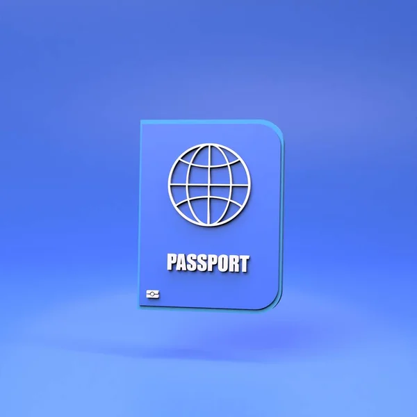 Ícone Passaporte Renderizar Ilustração — Fotografia de Stock