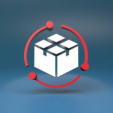 3d kutu simgesi 3d resimleme