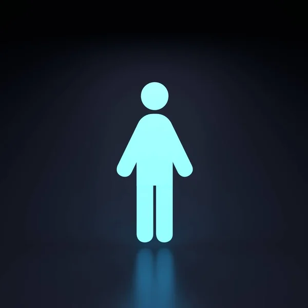 Neon Human Icon Ilustracja Renderowania — Zdjęcie stockowe