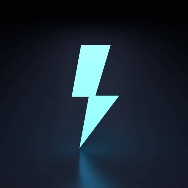 Lightning Neon Icon Render Ilustrasi — Stok Foto