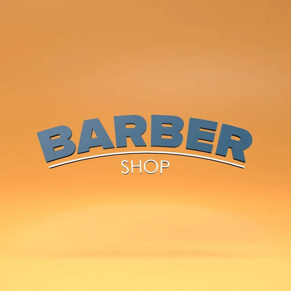Logotipo Barbería Ilustración Renderizado — Foto de Stock