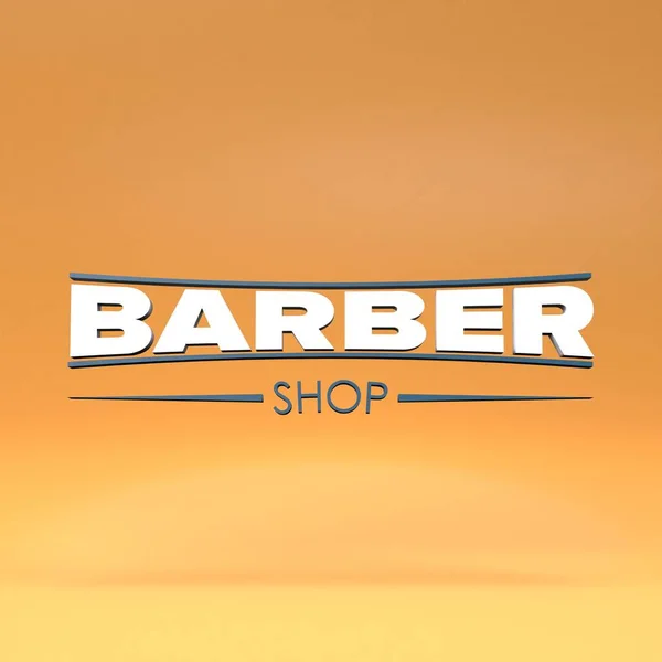 Logotipo Barbería Ilustración Renderizado — Foto de Stock