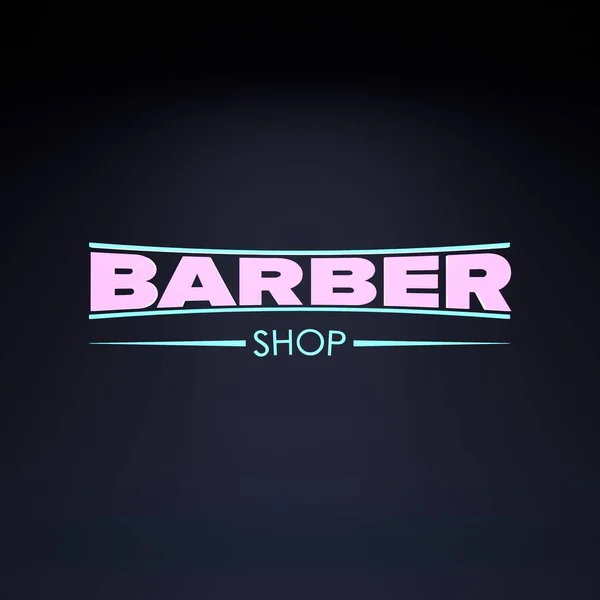 Logotipo Barbearia Néon Renderizar Ilustração — Fotografia de Stock