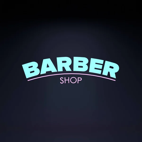 Logo Negozio Barbiere Neon Illustrazione Rendering — Foto Stock