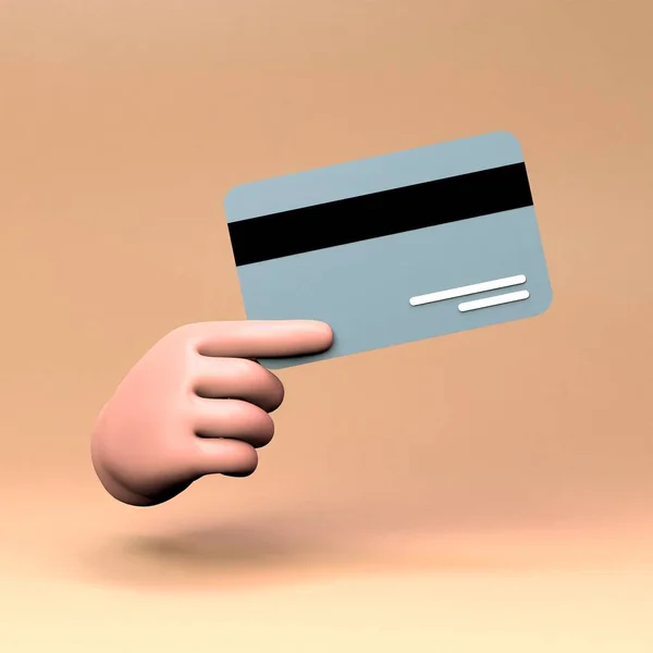 Hand Houdt Een Creditcard Vast Weergave Illustratie Hoge Kwaliteit Illustratie — Stockfoto