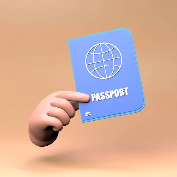 Hand Holding Passport Render Illustration High Quality Illustration — Stock Photo, Image