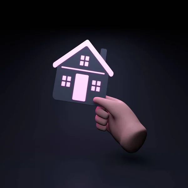 Der Hand Ein Haussymbol Darstellung — Stockfoto