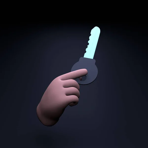 Die Hand Hält Den Schlüssel Darstellung — Stockfoto