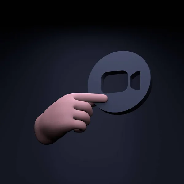 Ręczne Trzymanie Ikony Rozmowy Wideo Ilustracja Renderowania Wysokiej Jakości Ilustracja — Zdjęcie stockowe