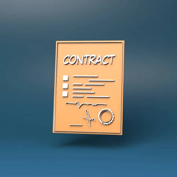 Contract Icon Render Illustration High Quality Illustration — Stockfoto