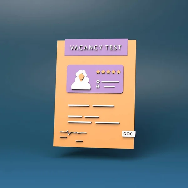 Job test icon. 3d render illustration. High quality 3d illustration