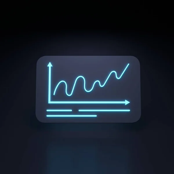 Wachstumsdiagramm Neon Symbol Darstellung Hochwertige Illustration — Stockfoto