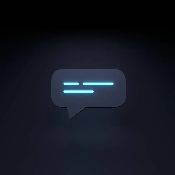 Dialog Bubble Neon Icon Communication Concept Render Illustration High Quality — Stockfoto