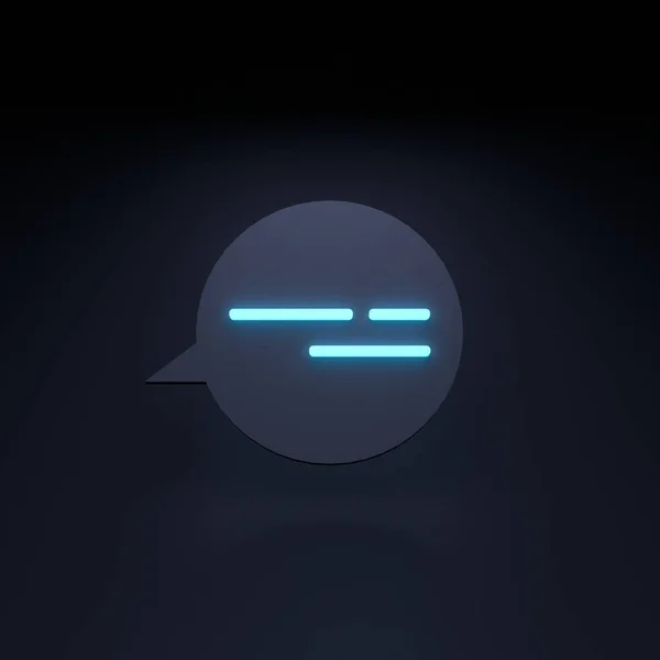 Párbeszéd Buborék Neon Ikon Kommunikációs Koncepció Render Illusztráció Kiváló Minőségű — Stock Fotó