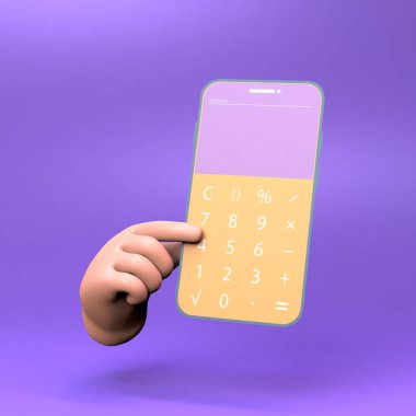 Hesap makinesi simgesi. 3 boyutlu resimleme. Yüksek kalite 3d illüstrasyon