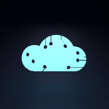 Bulut simgesi. Veri depolama kavramı. 3d resimleme.