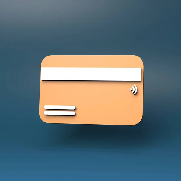 Ícone Cartão Bancário Renderizar Ilustração — Fotografia de Stock