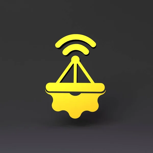 Gold Internet Lucru Logo Simbol Conceptul Iot Ilustrare Redare — Fotografie, imagine de stoc